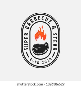 Barbecue and steak logo  icon and illustration