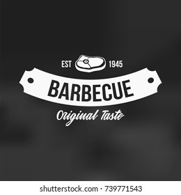 Barbecue Steak Logo Vector Logo Retro Hipster Black White Style  Vector Logo Template
