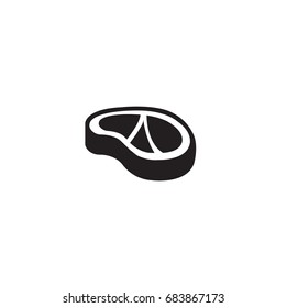 Barbecue steak raw vector icon