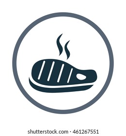Barbecue steak simple icon on the background