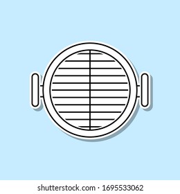 Barbecue sticker icon. Simple thin line, outline vector of kitchen icons for ui and ux, website or mobile application