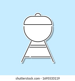 Icono de emoticono de parrillada. Línea delgada simple, contorno vectorial de iconos de cocina para ui y ux, sitio web o aplicación móvil