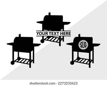 Barbecue SVG Monogram Vector Illustration Silhouette