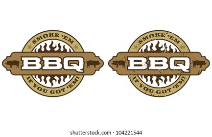 Barbecue Symbol. Includes clean and grunge versions.