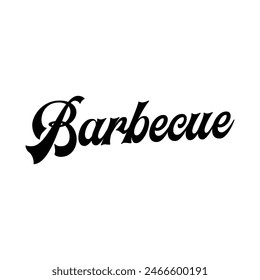 Barbecue text on white background.