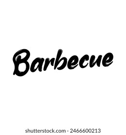 Barbecue text on white background.