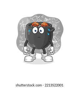 the barbecue thinking hard vector. cartoon character