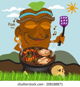barbecue Tiki statue