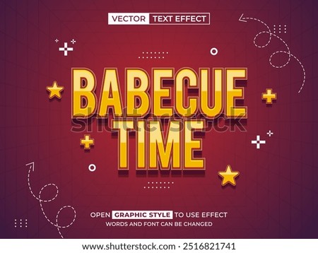 barbecue time editable text, font effect, 3d text for title