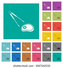 Grilltöne und mehrfarbige Flachsymbole auf einfarbigem Hintergrund. Weiße und dunklere Icon-Variationen für Hover oder aktive Effekte.