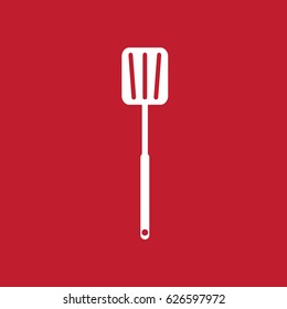 Barbecue tool icon on red background