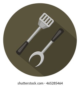 Barbecue tools flat icon