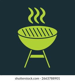 Barbacoa de moda diseño de Ilustración vectorial útil lindo colorido fondo verde.eps