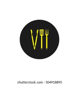 Barbecue utensils icons.