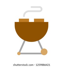 Barbecue vector, Chirstmas menu flat design icon 