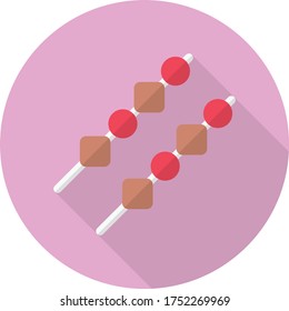 barbecue vector flat color icon 