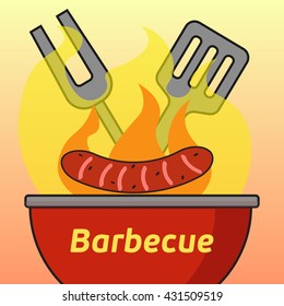Barbecue vector flat illustration