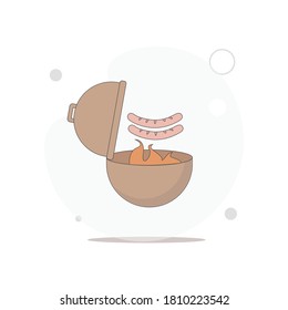 barbecue vector flat illustration on white