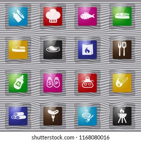 Barbecue vector glass icons for user interface design