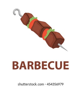 Barbecue vector icon cartoon style. Singe bad food icon from the fast food set - stock vector