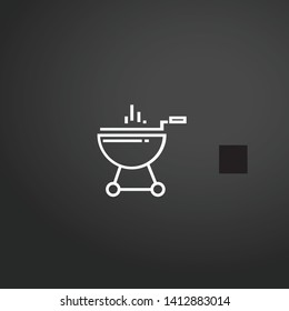 Icono de vector de parrillada. Diseño de símbolo de trazo de concepto de parrillada. Ilustración vectorial de elementos gráficos delgados, patrón de esquema para el diseño del sitio web, logotipo, interfaz de usuario. EPS 10.