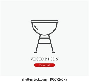 Barbecue vector icon.  Editable stroke. Symbol in Line Art Style for Design, Presentation, Website or Apps Elements. Pixel vector graphics - Vector