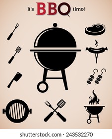 Barbecue vector icon isolated on white background.