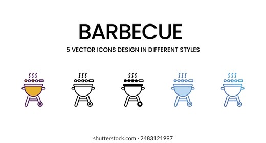 Conjunto de iconos vectoriales de barbacoa ilustración de stock.