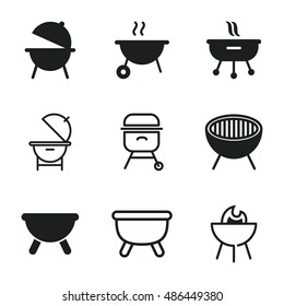 Barbecue vector icons. Simple illustration set of 9 barbecue elements, editable icons, can be used in logo, UI and web design
description
