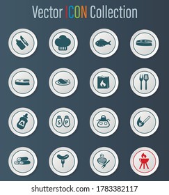 Barbecue vector icons for user interface design