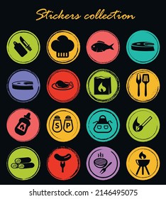 Barbecue vector icons for user interface design