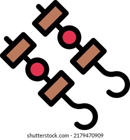 parrillada Ilustración vectorial sobre un fondo transparente.Símbolos de calidad premium.Icono vector de trazo para el concepto y el diseño gráfico.