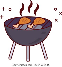 barbecue Vector illustration on a transparent background. Premium quality symmbols. Vector line flat icons for concept and graphic design.