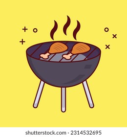 ilustración de barbecue Vector sobre un fondo transparente. Símbolos de calidad superior. Iconos planos de línea vectorial para el diseño de conceptos y gráficos.