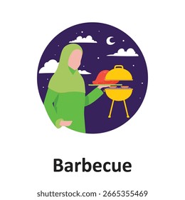 Ilustración vectorial de barbacoa que puede editar o modificar fácilmente
