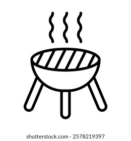 Barbecue Vector Line Icon Design