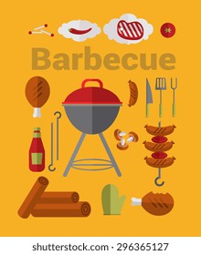 Barbecue vector tools icon. Barbecue Grill. BBQ, Picnic. 