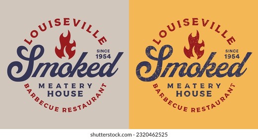 Barbecue Vintage Logo Badge Distressed and Clean