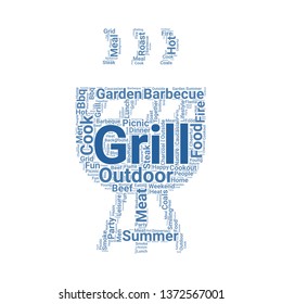 barbecue word cloud. tag cloud about barbecue