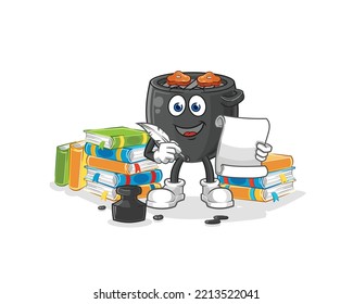the barbecue writer vector. cartoon character