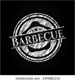 Barbecue written with chalkboard texture. Vector Illustration. Detailed.