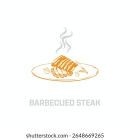 Barbecued Steak Icon on white background
