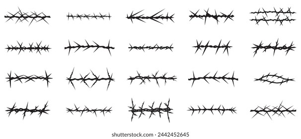 Barbed black vector camp protect danger design.