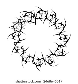 Barbed Chain Circle Y2K Clothing Logo Patch Apparel Fashion Vector Design K33, Commercial Use