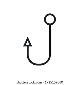 Barbed fish hook icon isolated on white background. Vector illustration. Eps 10.