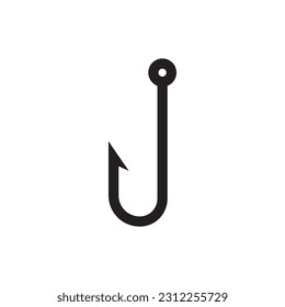Barbed fish hook vector icon. Fishing hook flat sign design. Fish hook symbol pictogram. UX UI icon