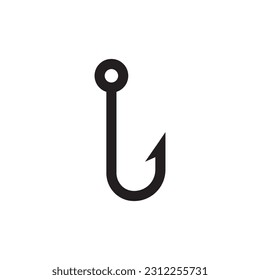 Barbed fish hook vector icon. Fishing hook flat sign design. Fish hook symbol pictogram. UX UI icon