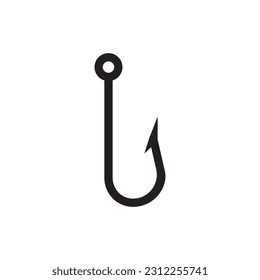 Barbed fish hook vector icon. Fishing hook flat sign design. Fish hook symbol pictogram. UX UI icon