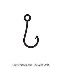 Barbed fish hook vector icon. Fishing hook flat sign design. Fish hook symbol pictogram. UX UI icon