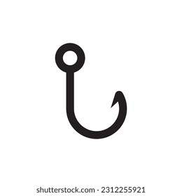 Barbed fish hook vector icon. Fishing hook flat sign design. Fish hook symbol pictogram. UX UI icon